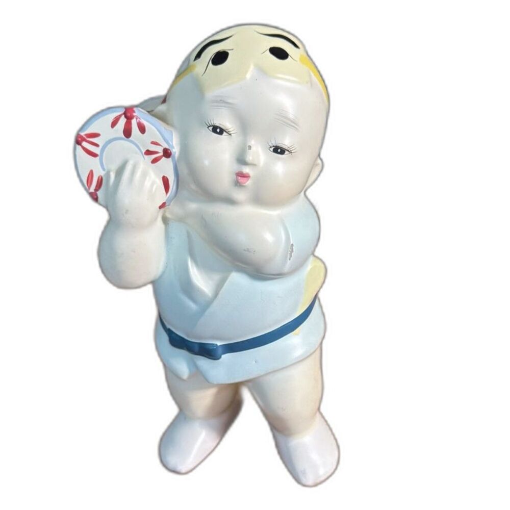 Vintage Toyo Trading Japanese Figurine Ceramic Drummer Festival Japan Gold Label